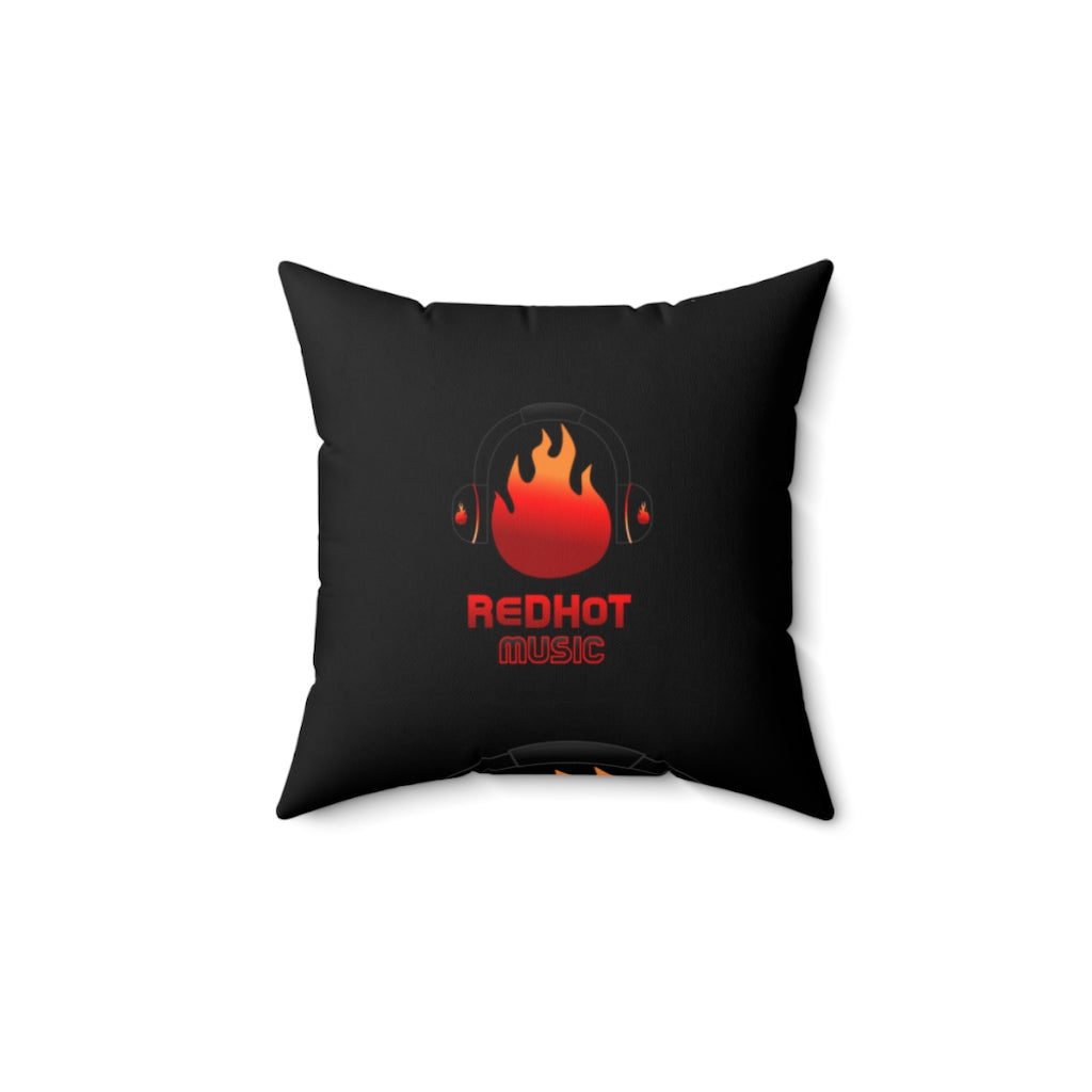 ReDHoT Spun Polyester Square Pillow negro