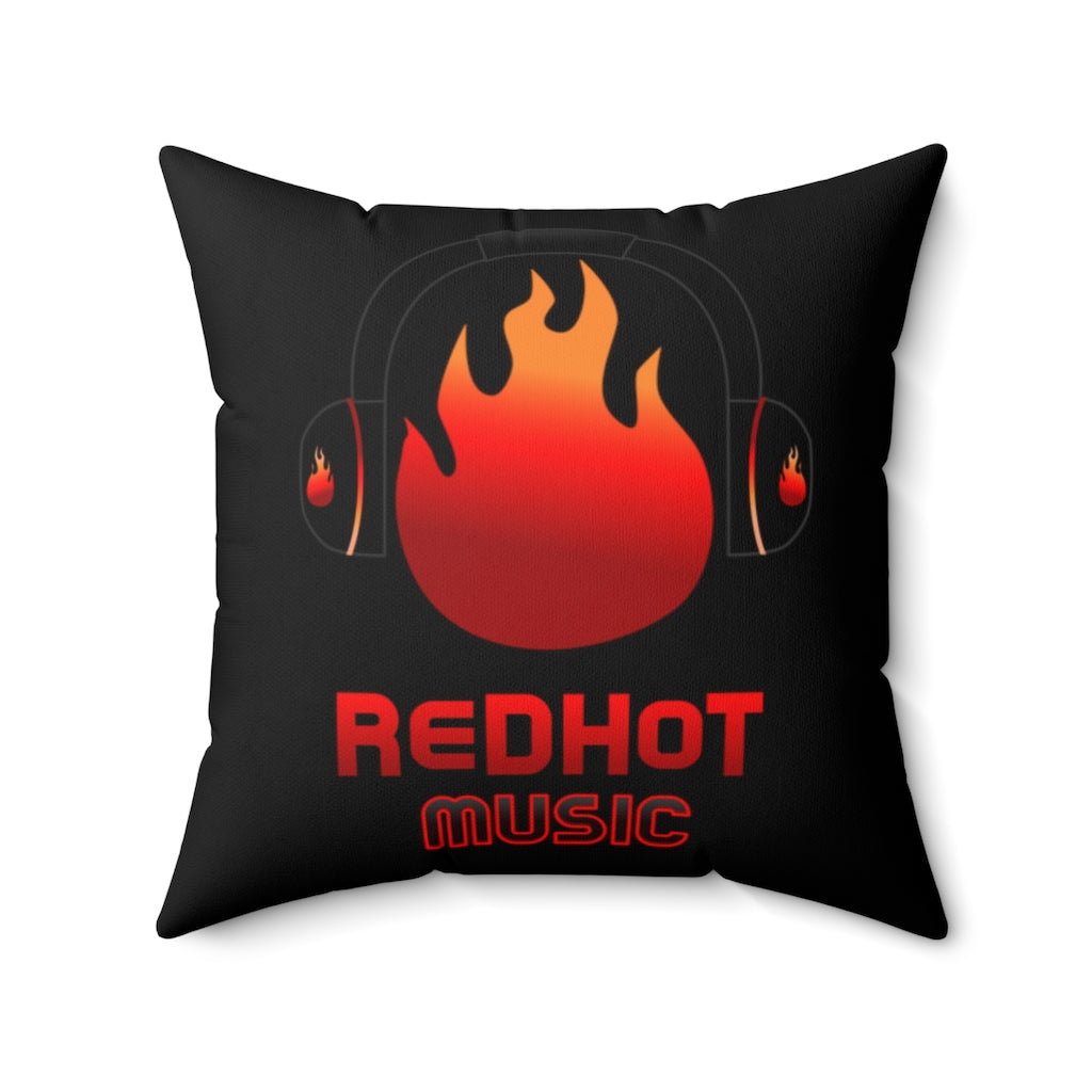 ReDHoT Spun Polyester Square Pillow negro