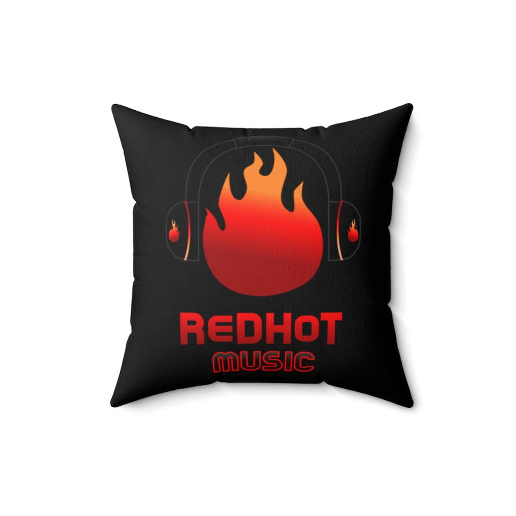 ReDHoT Spun Polyester Square Pillow negro