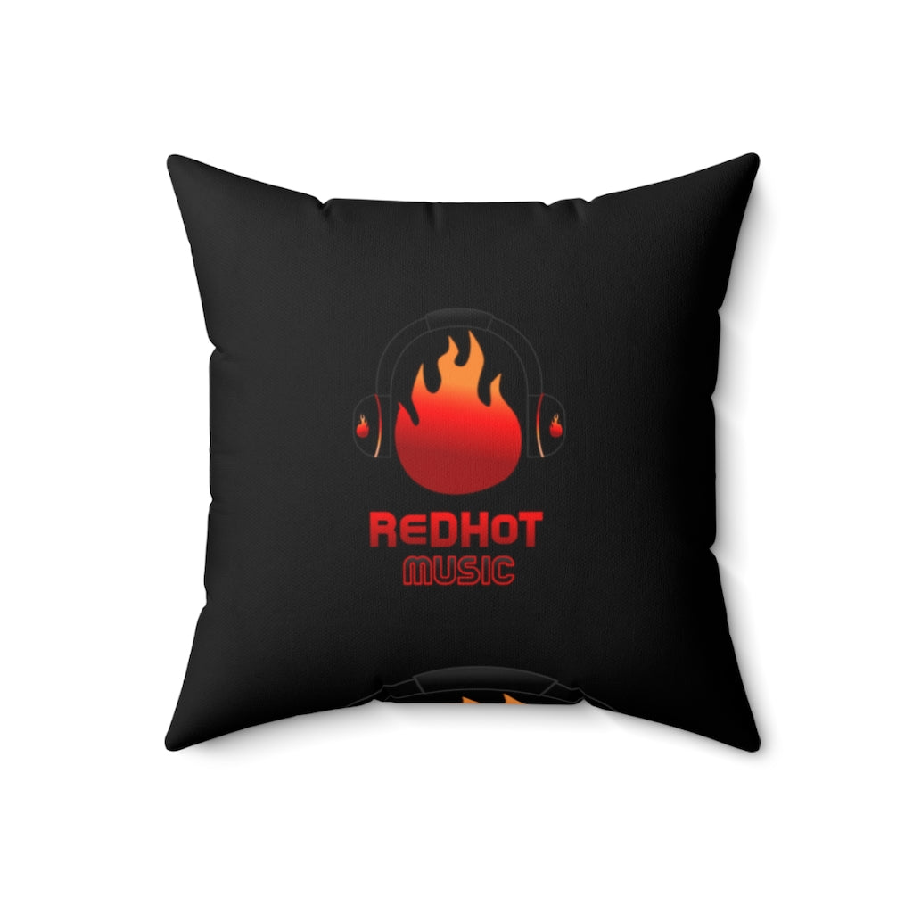 ReDHoT Spun Polyester Square Pillow negro