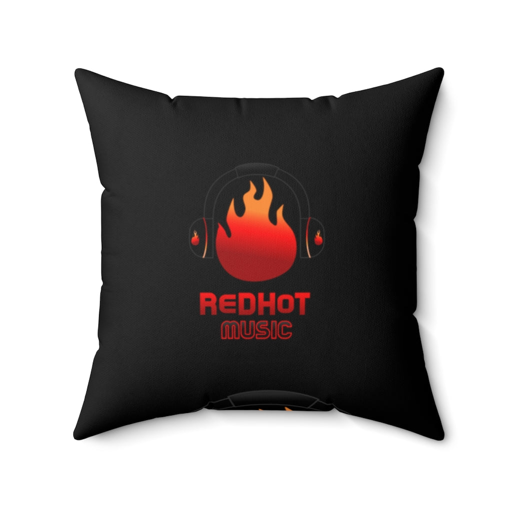 ReDHoT Spun Polyester Square Pillow negro