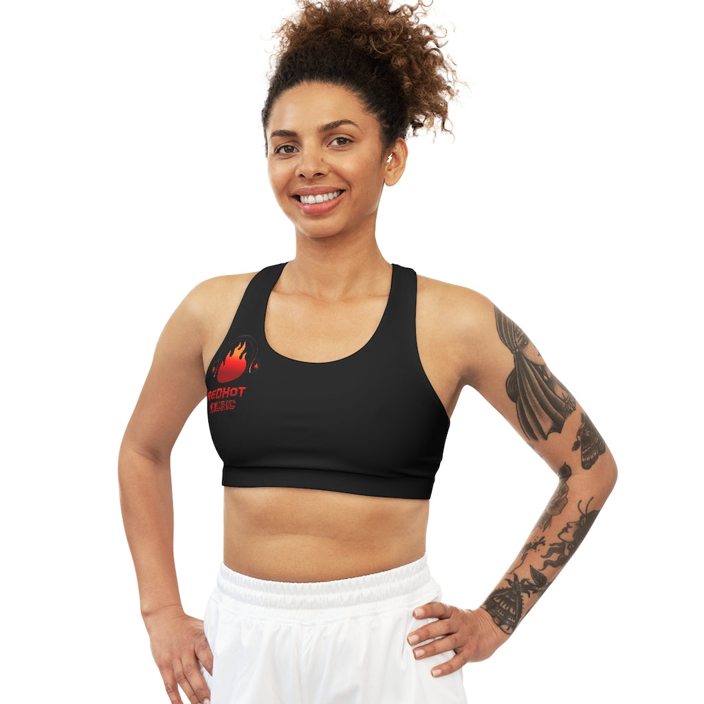 ReDHoT Girl Seamless Sports Bra (AOP) negro