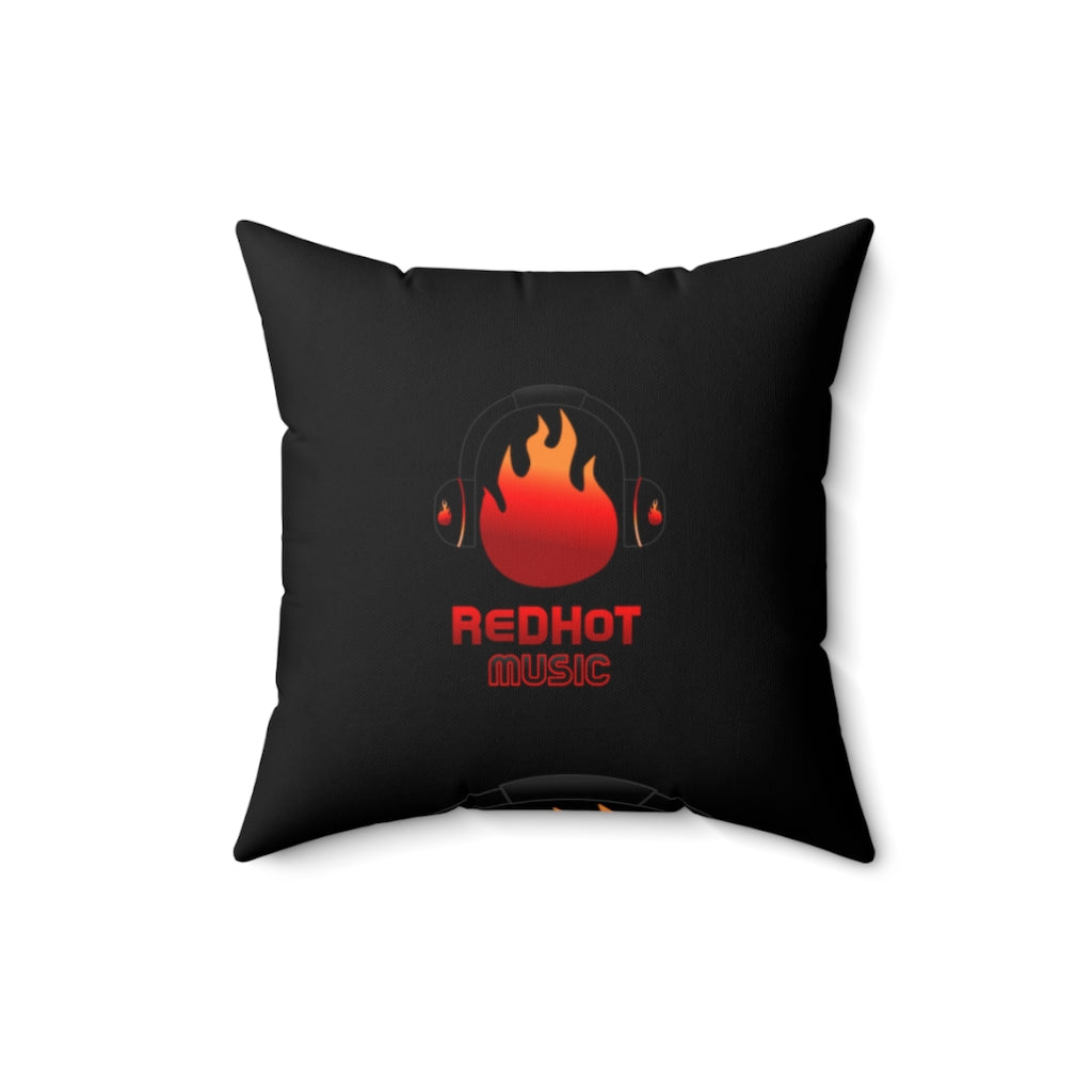 ReDHoT Spun Polyester Square Pillow negro