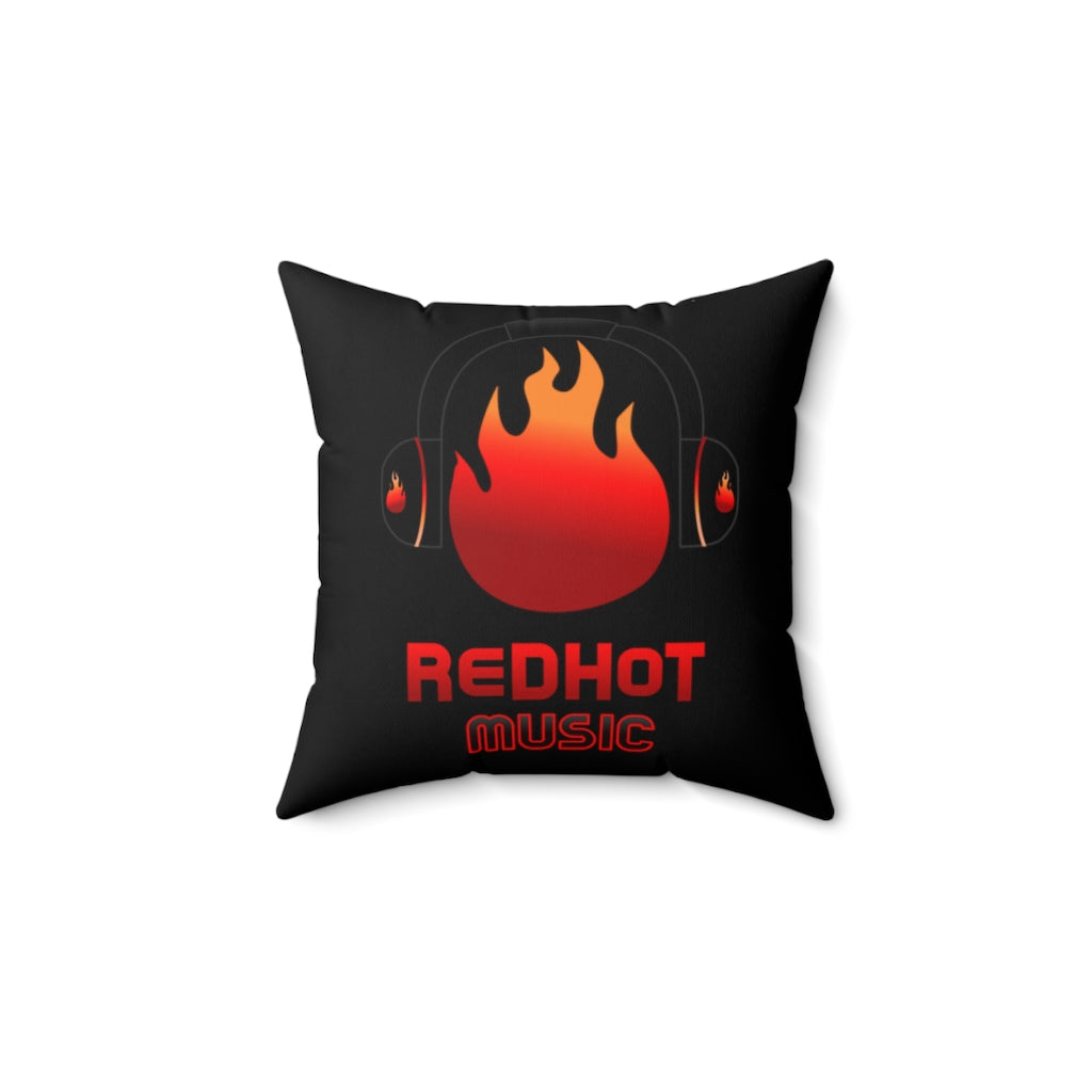 ReDHoT Spun Polyester Square Pillow negro