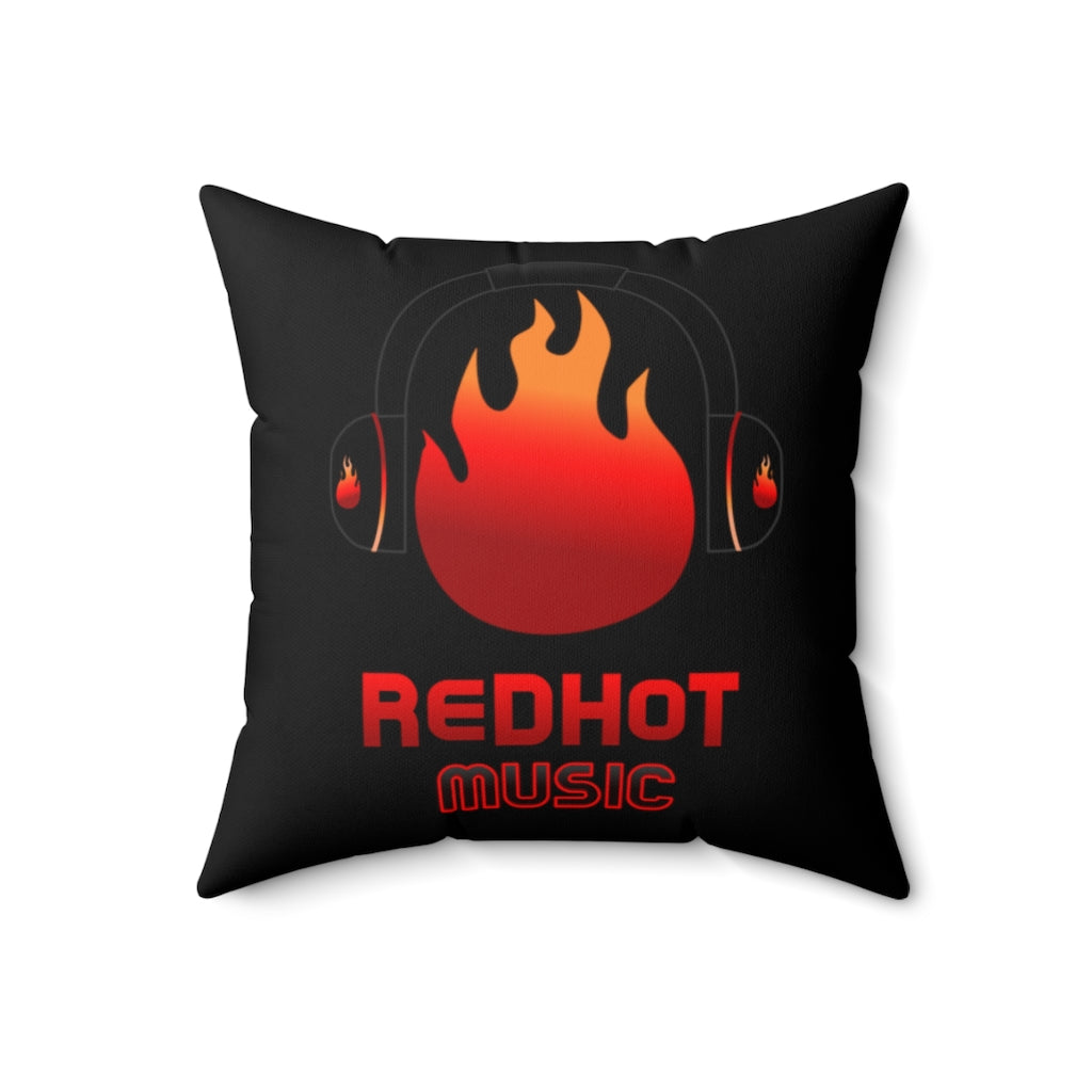 ReDHoT Spun Polyester Square Pillow negro